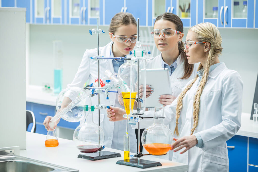 Young Female Scientists In Protective Eyewear Disc 2023 11 27 05 25 49 Utc 2